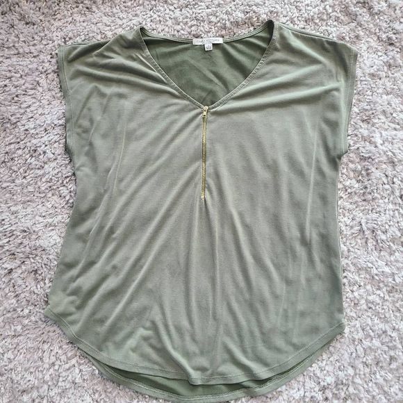Microsuede feel zip up top - Picture 1 of 5